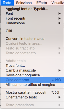 come tracciare un testo in illustrator